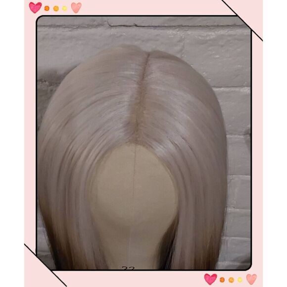 NEW~Ombre Blonde to Black 24" Straight Multi-Fiber Blend Wig~Gorgeous~ - Picture 2 of 6